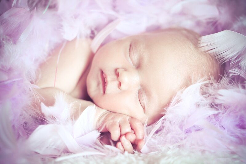 Sleeping Newborn Baby — Pink