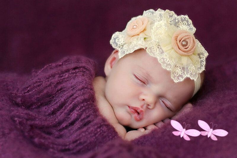 Sleeping Newborn Baby — Purple