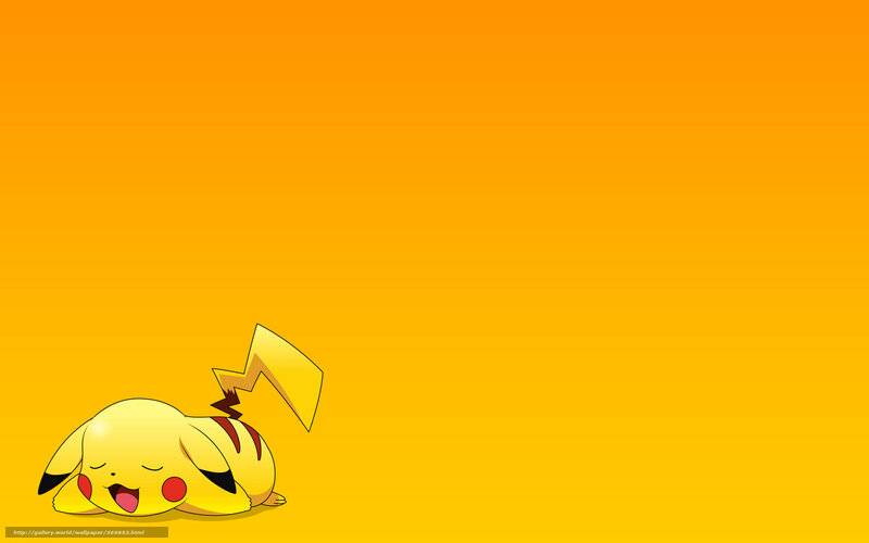 Sleeping Pikachu on orange