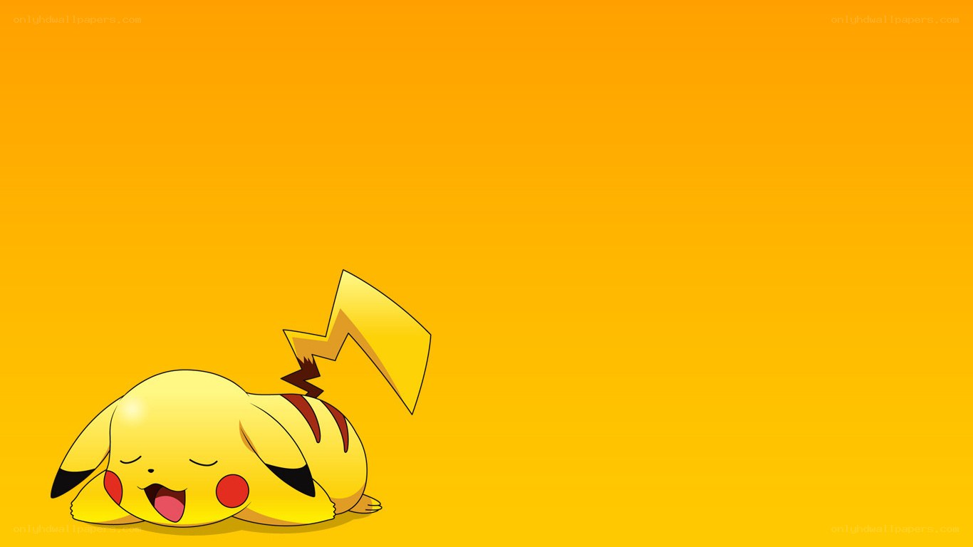 Sleeping Pikachu on yellow