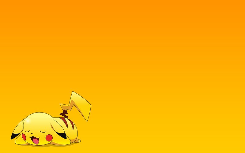 Sleeping Pikachu — Yellow, Peaceful, Anime, Yellow Background