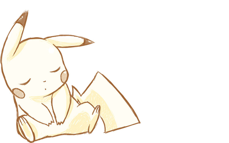 Sleeping Pikachu — Yellow, Peaceful