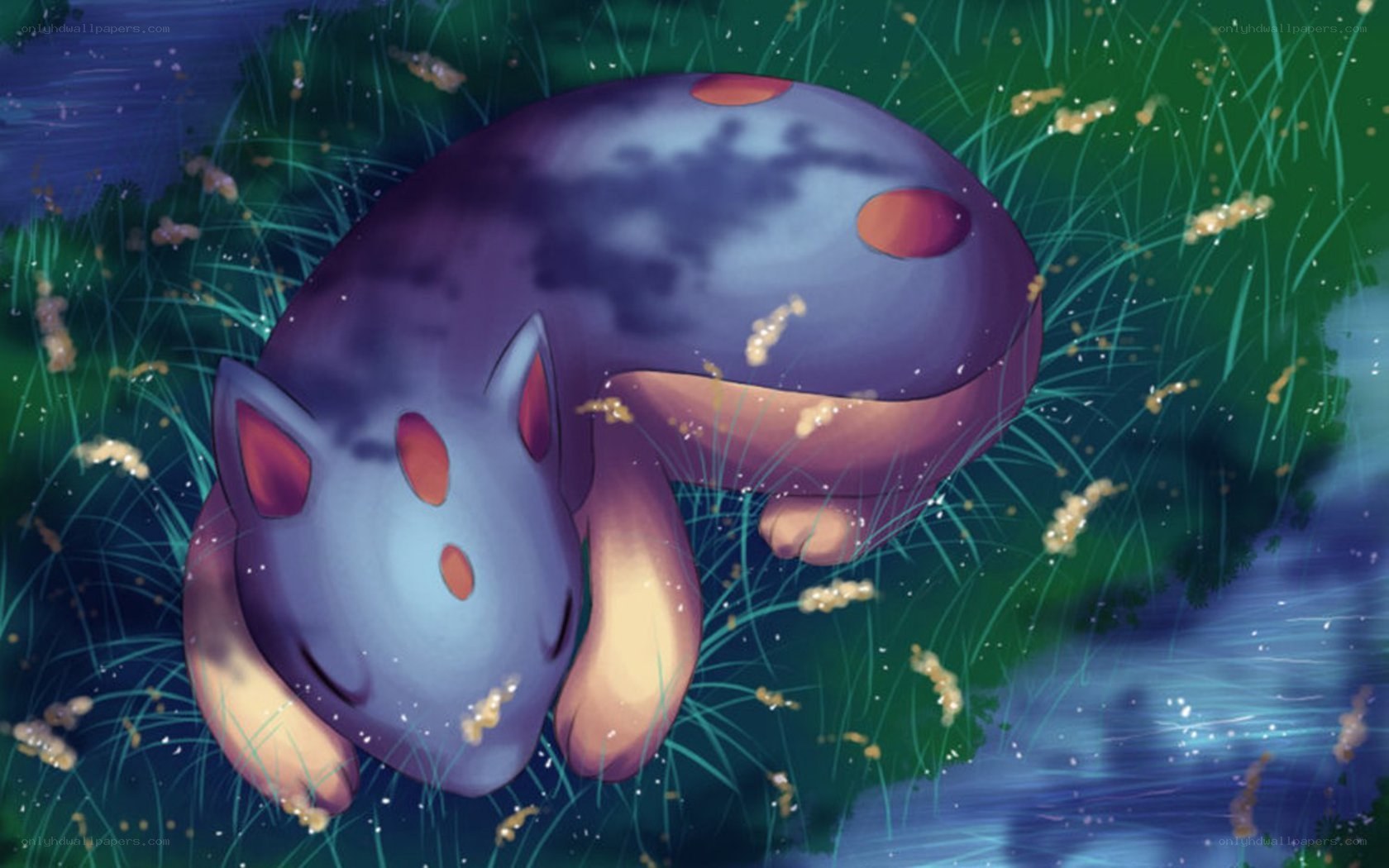 Sleeping Pokémon in grass