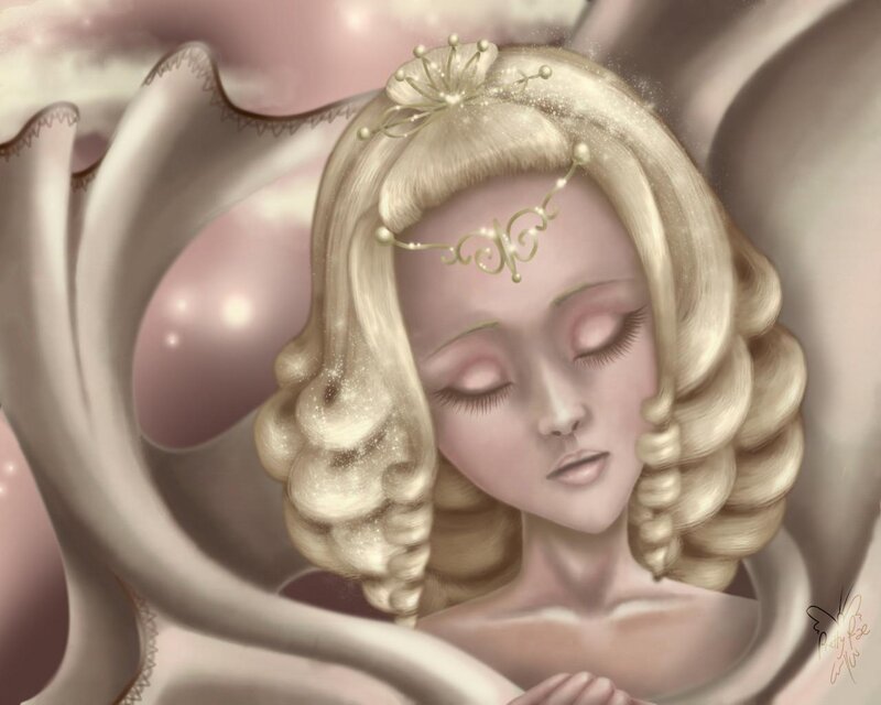 Sleeping princess with crown