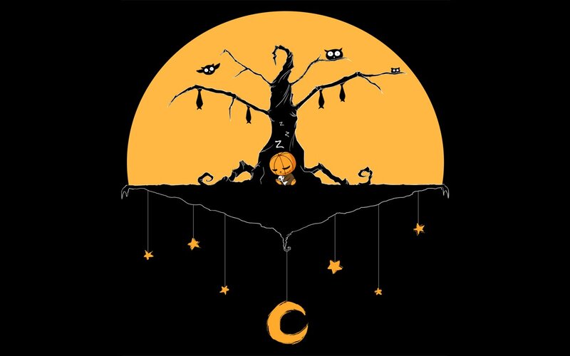 Sleeping Pumpkin under Tree — Black