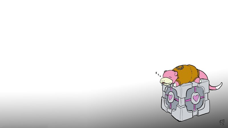 Sleeping Slowpoke on Cube — Gray