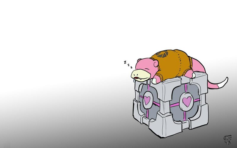 Sleeping Slowpoke on Cube