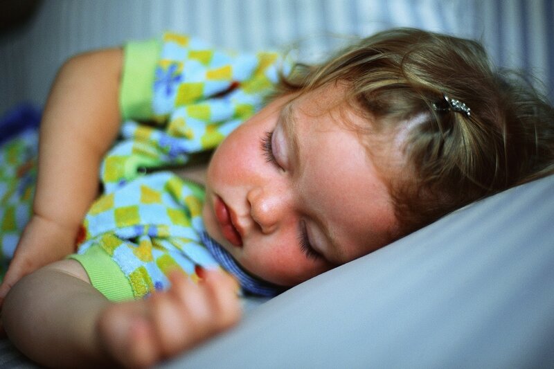 sleeping toddler on pillow