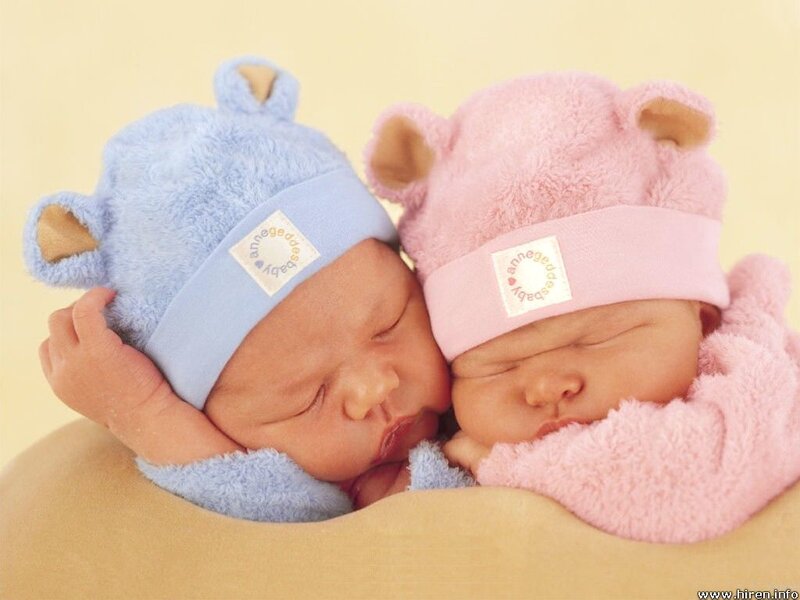 Sleeping twin babies