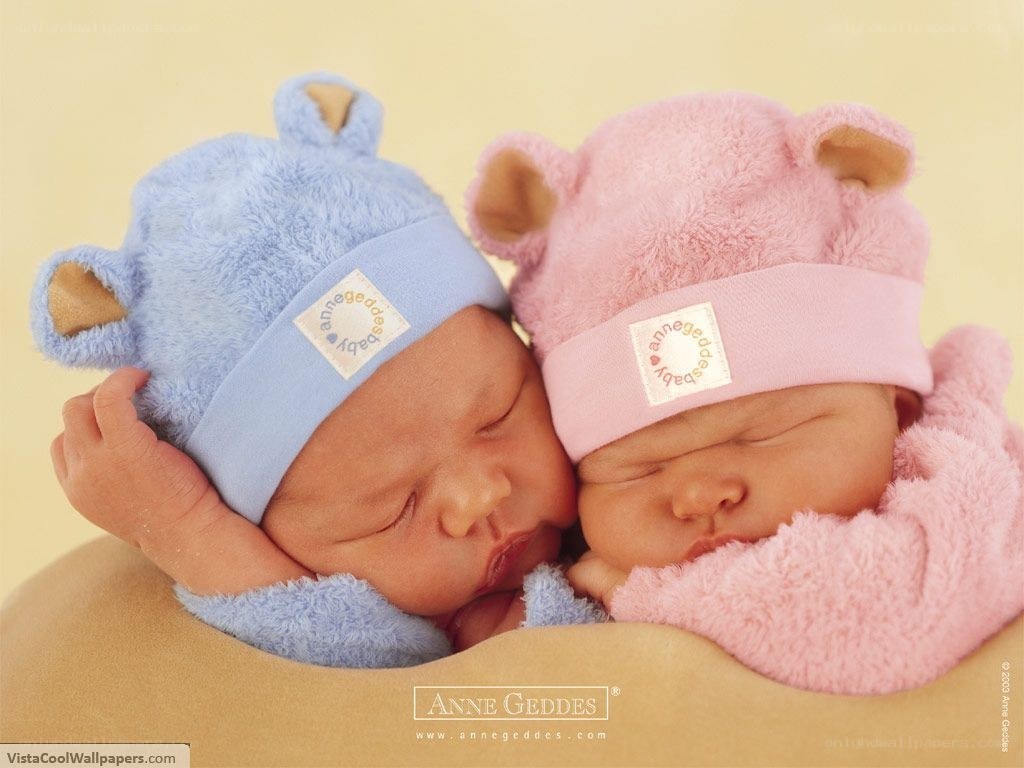 Sleeping twin babies