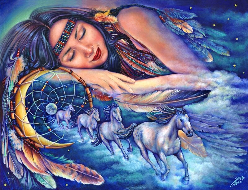 Sleeping Woman with Dreamcatcher