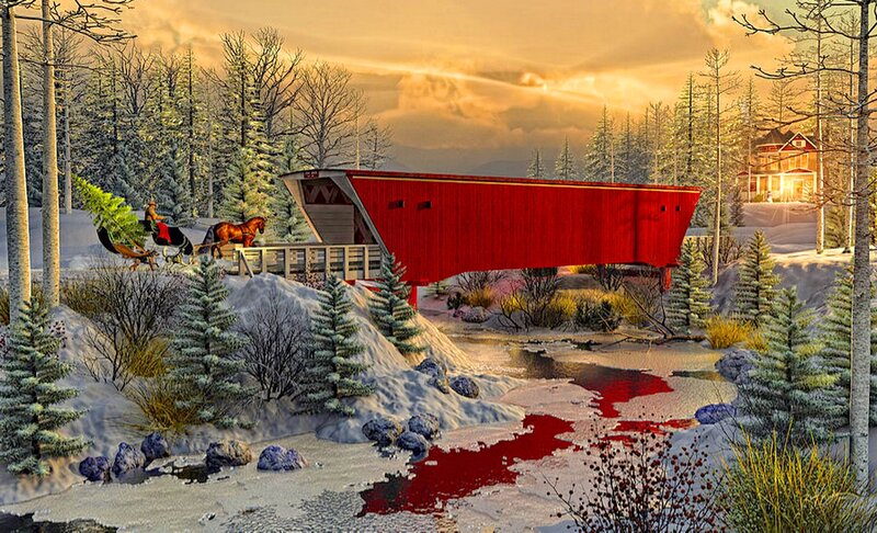 Sleigh Crossing Covered Bridge