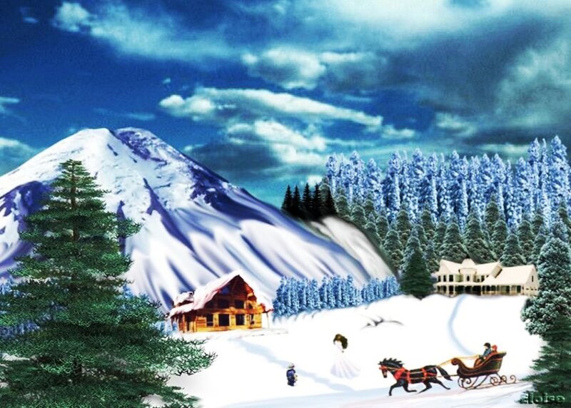 Sleigh Pulled by Horse