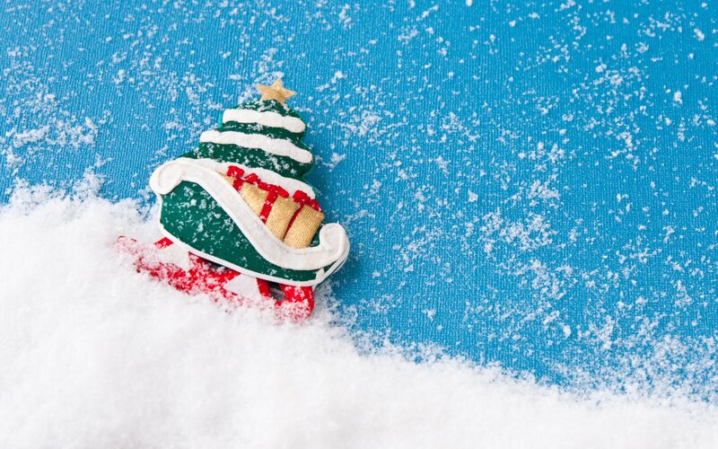 Sleigh with Christmas Tree