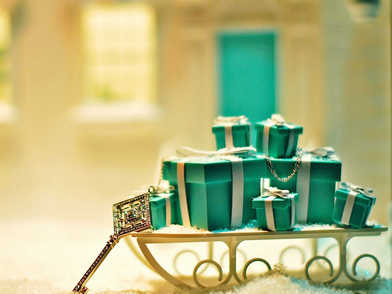 Sleigh with Gift Boxes — Teal, Festive