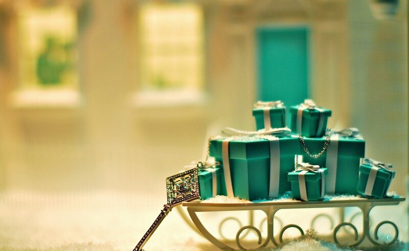 Sleigh with Gift Boxes — Teal