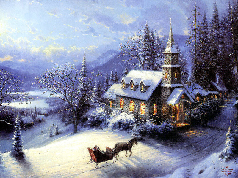 Sleigh with Horse — White