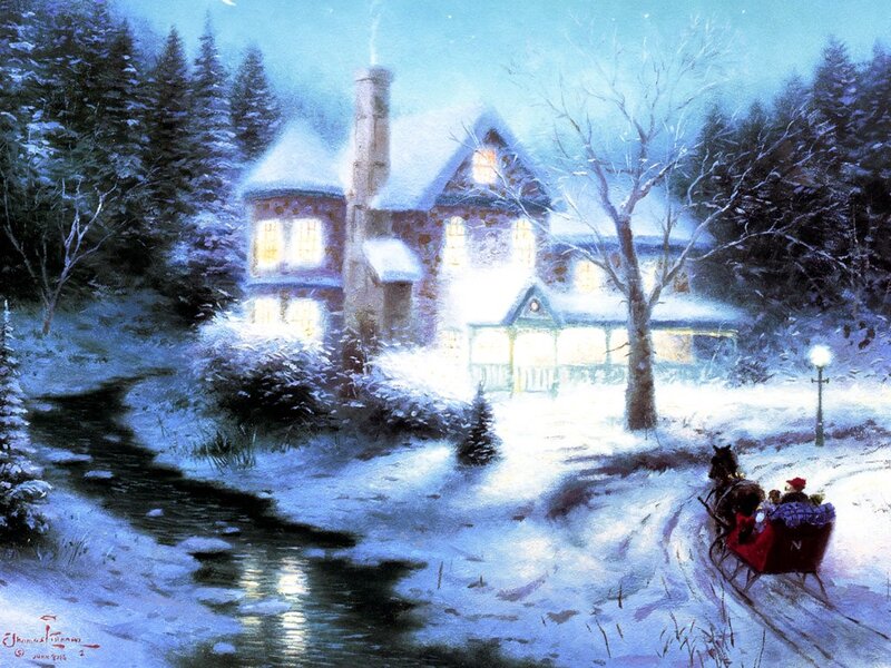Sleigh with Passengers — Blue, Peaceful