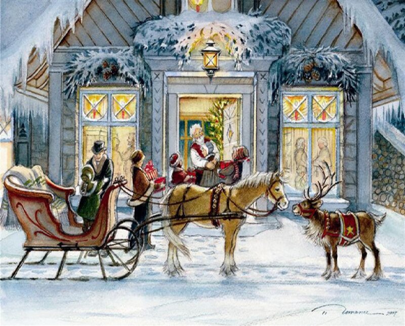 Sleigh with Reindeer