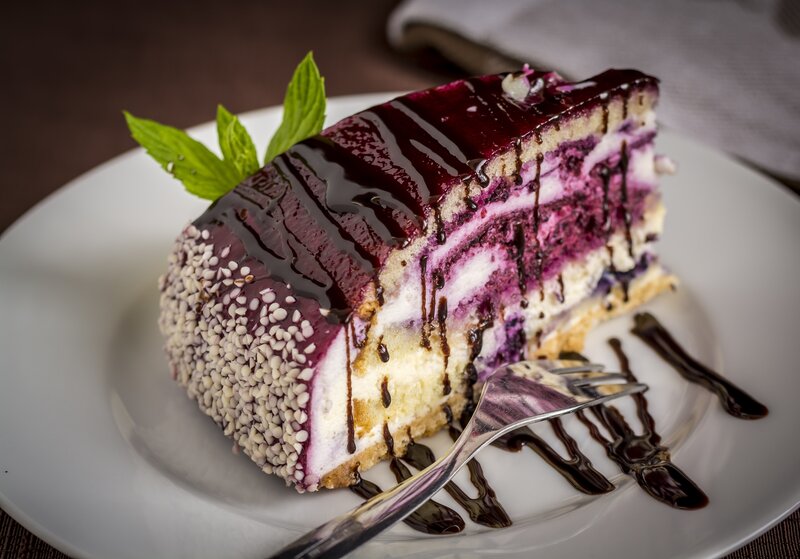 Slice of Berry Cake — White, Appetizing