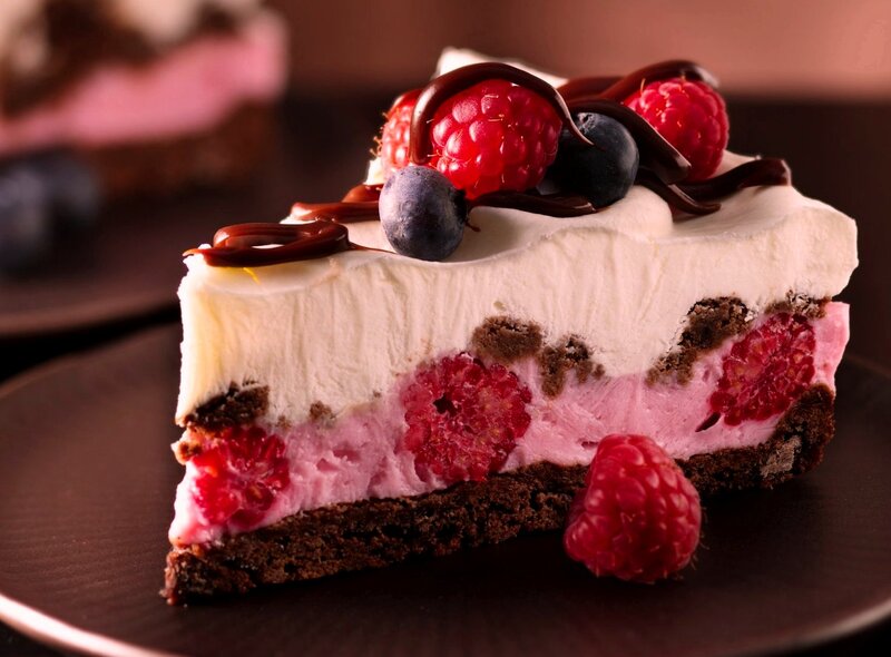 Slice of Berry Cheesecake — Brown, Indulgent