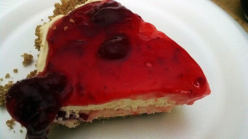 Slice of Berry Cheesecake — Red