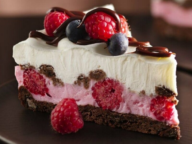 Slice of Berry Cheesecake — White, Indulgent