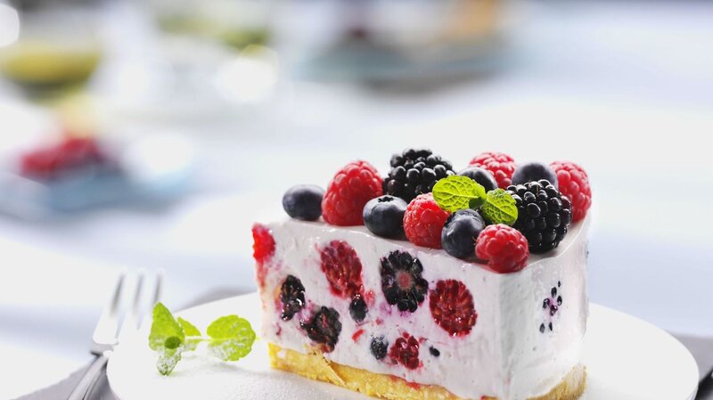 Slice of Berry Cheesecake — White