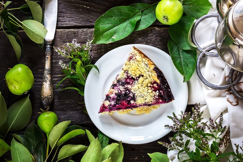 Slice of Berry Crumble Pie