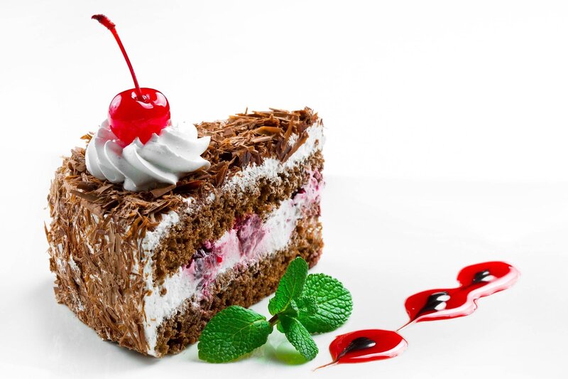 Slice of Black Forest Cake — Brown