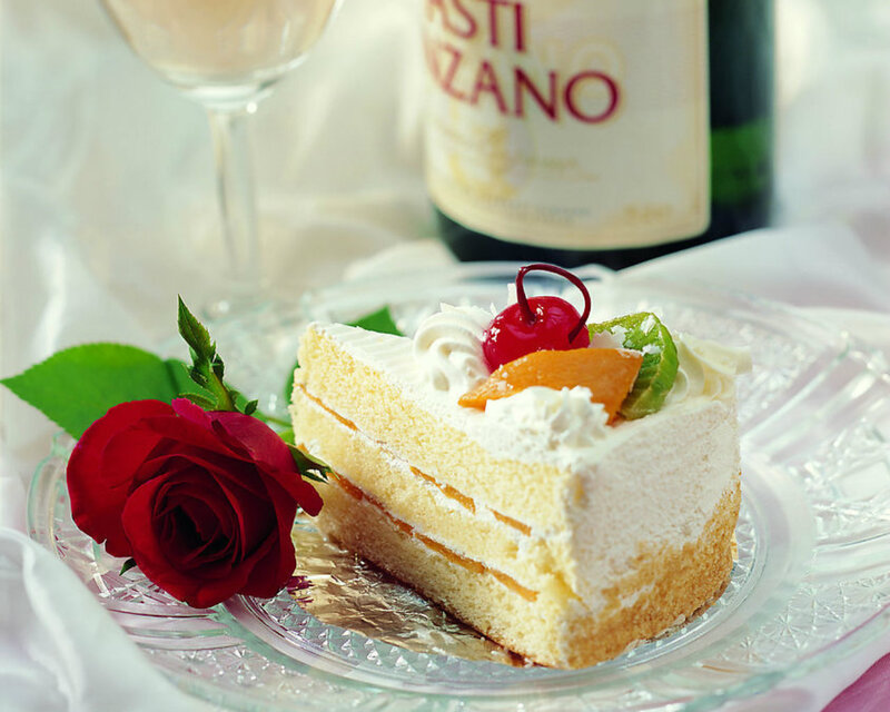 Slice of Cake on Plate — White, Elegant