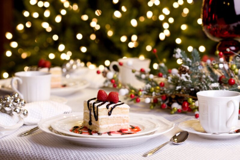 Slice of Cake on Plate — White