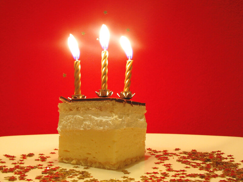 Slice of Cake with Candles