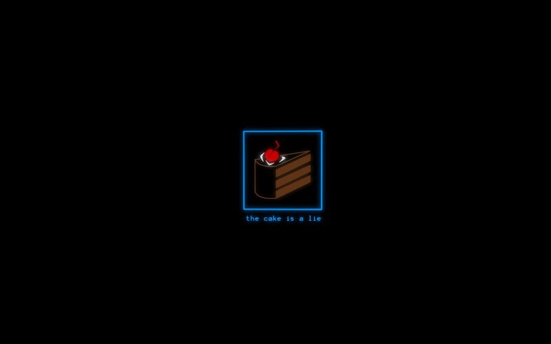 Slice of Cake with Cherry — Black, Minimalist