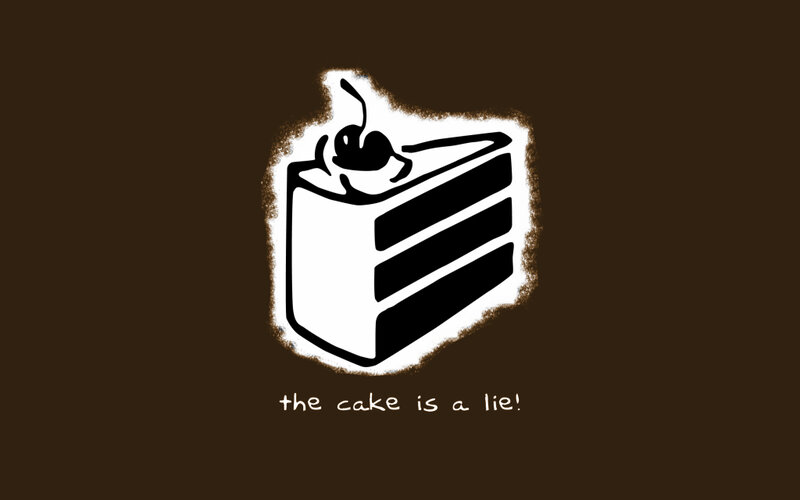 Slice of Cake with Cherry — Brown