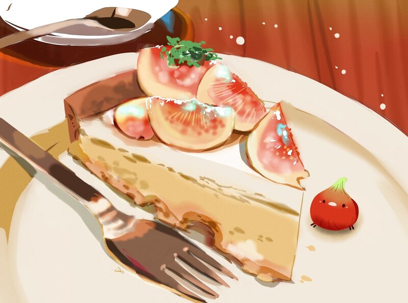 Slice of Cake with Figs