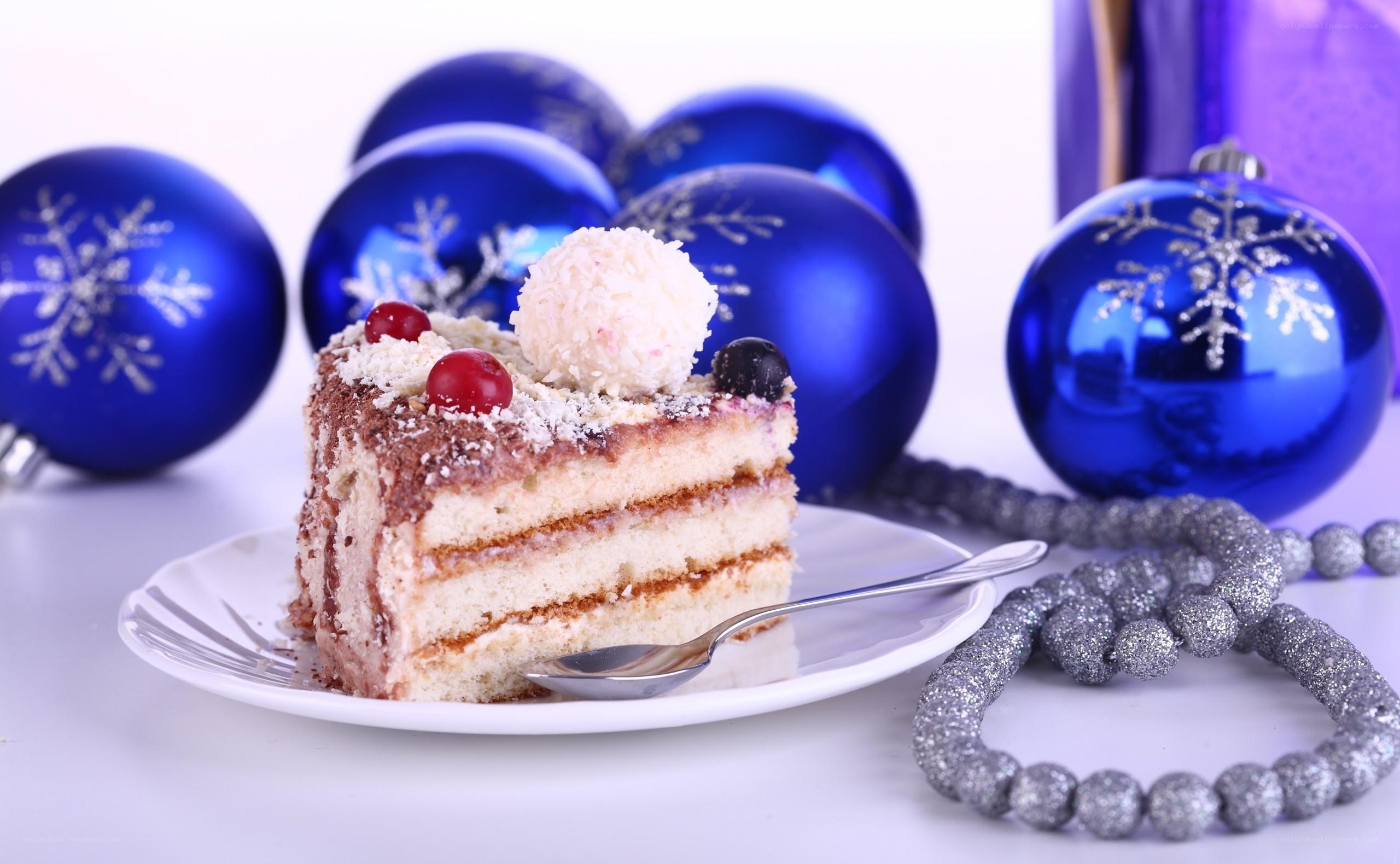 slice of cake with ornaments