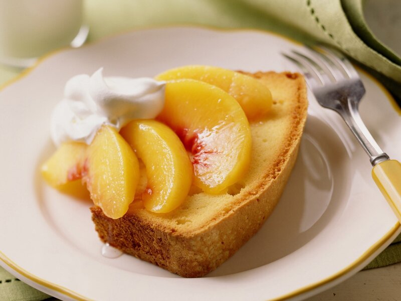 Slice of Cake with Peaches