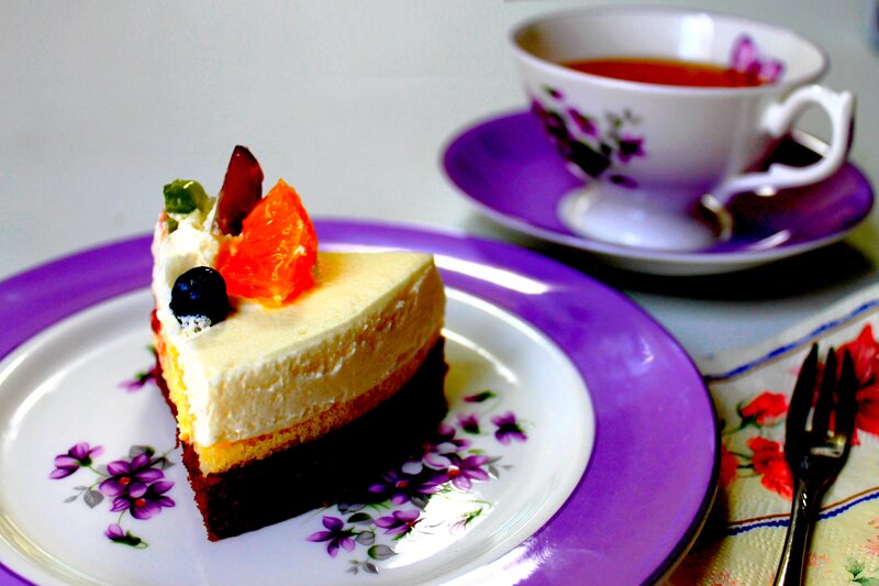 Slice of Cake with Tea