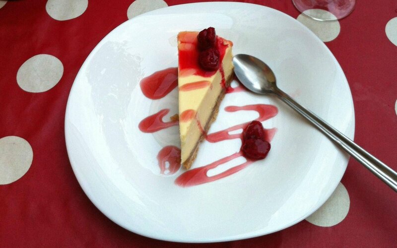 slice of cheesecake on plate