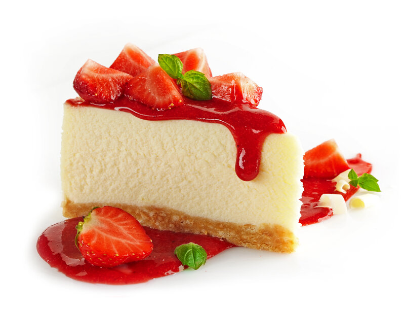 Slice of Cheesecake — White, Appetizing, Photograph, Strawberries