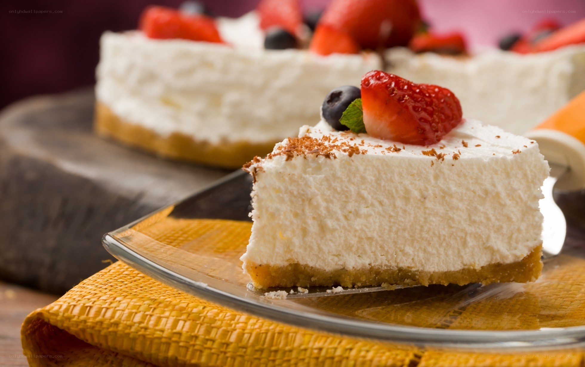 slice of cheesecake with berries