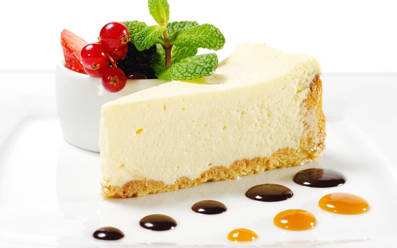 slice of cheesecake with berries
