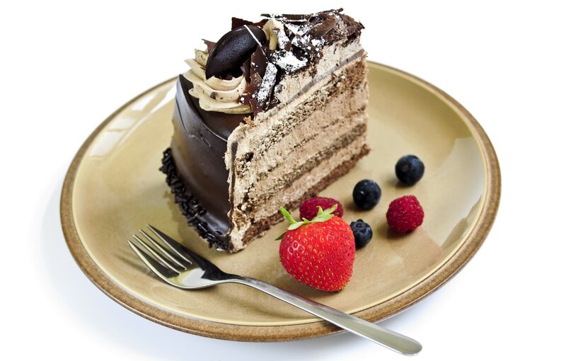 slice of chocolate cake