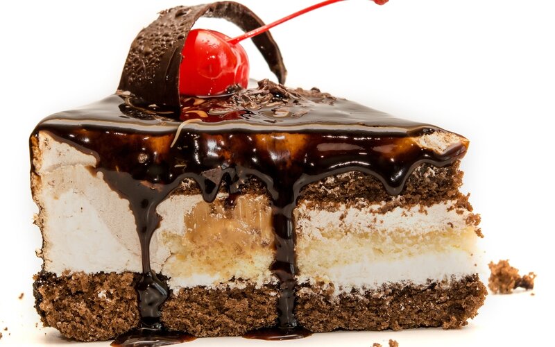 slice of chocolate cake