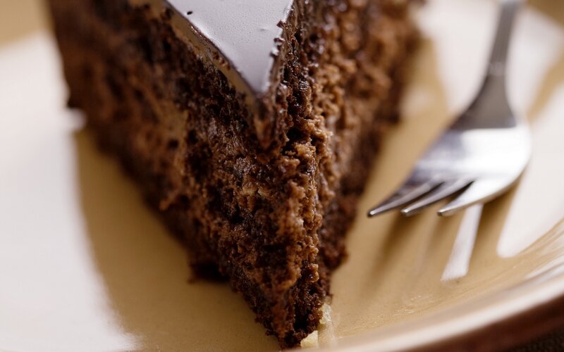 Slice of Chocolate Cake — Appetizing