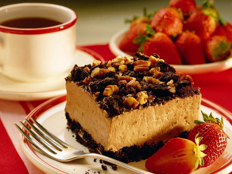 Slice of Chocolate Cake — Brown, Appetizing, Morning