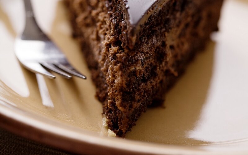 Slice of Chocolate Cake — Brown, Appetizing, Photograph, Fork