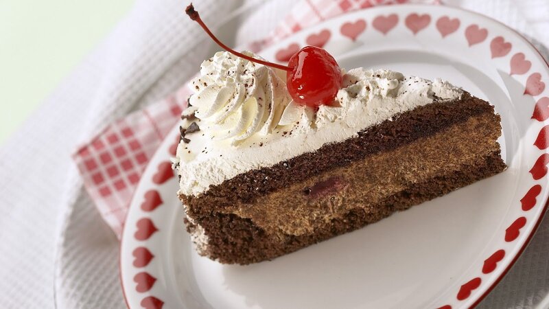 Slice of Chocolate Cake — Brown, Appetizing, Photograph, Whipped Cream, Cherry, Plate