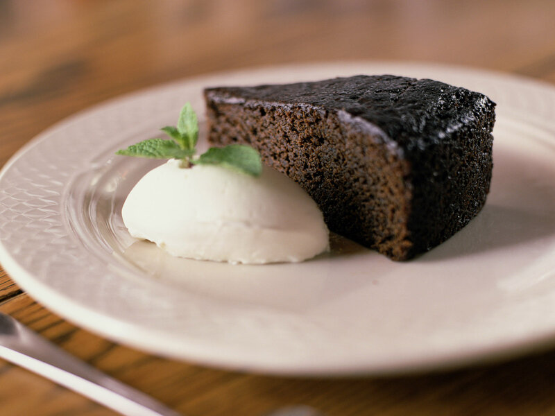 Slice of Chocolate Cake — Brown, Calm, Photograph, Ice Cream